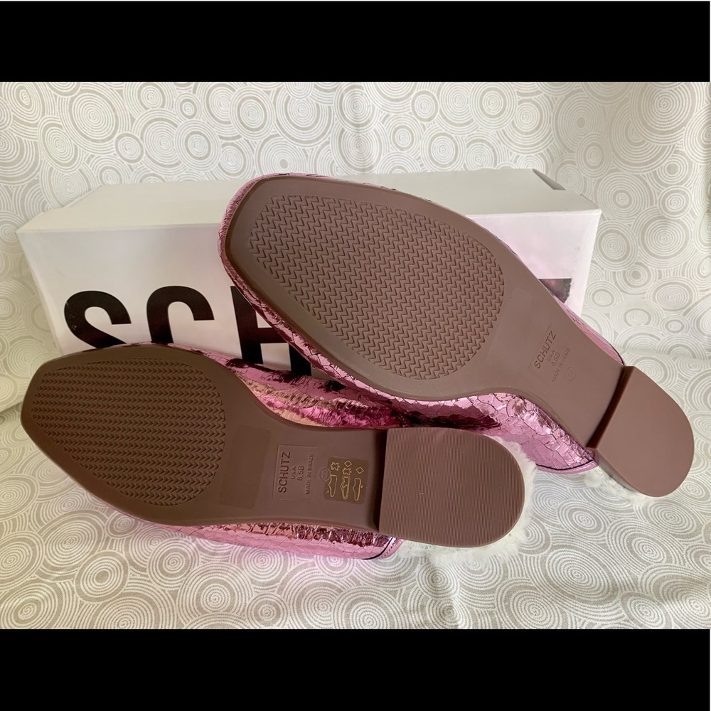 NIB Schutz ‘Evelin’ Metallic Pink Mule 8.5 - Picture 3 of 10